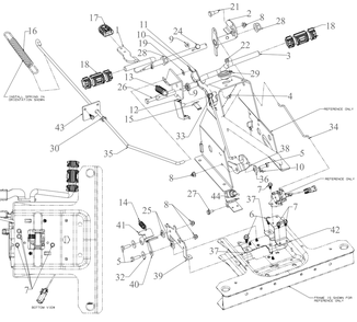 Pedals Diagram and Parts List for CC30E (33BA27JDB10)(2023) Cub Cadet Lawn Tractor Accessories